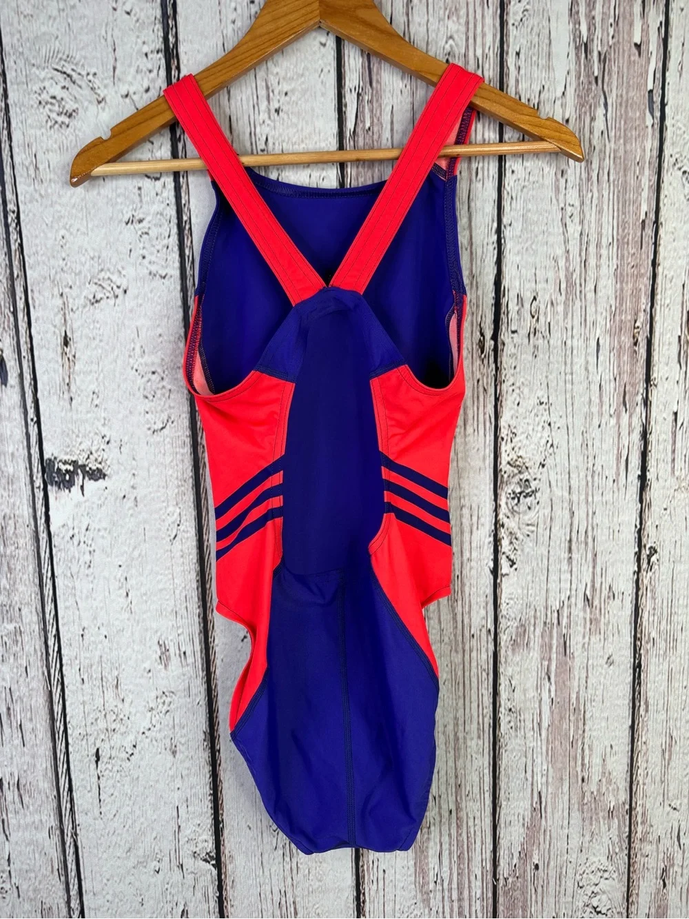 Adidas Women’s Size 34 Inspiration One Piece Swimsuit Purple & Neon Orange Used